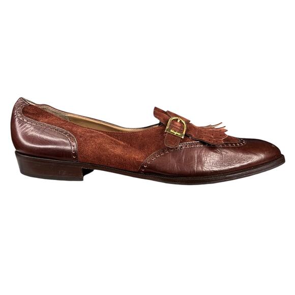 Vintage Salvatore Ferragamo Women's Brown Fringe Loafers Size 11 2AA - Picture 1 of 11